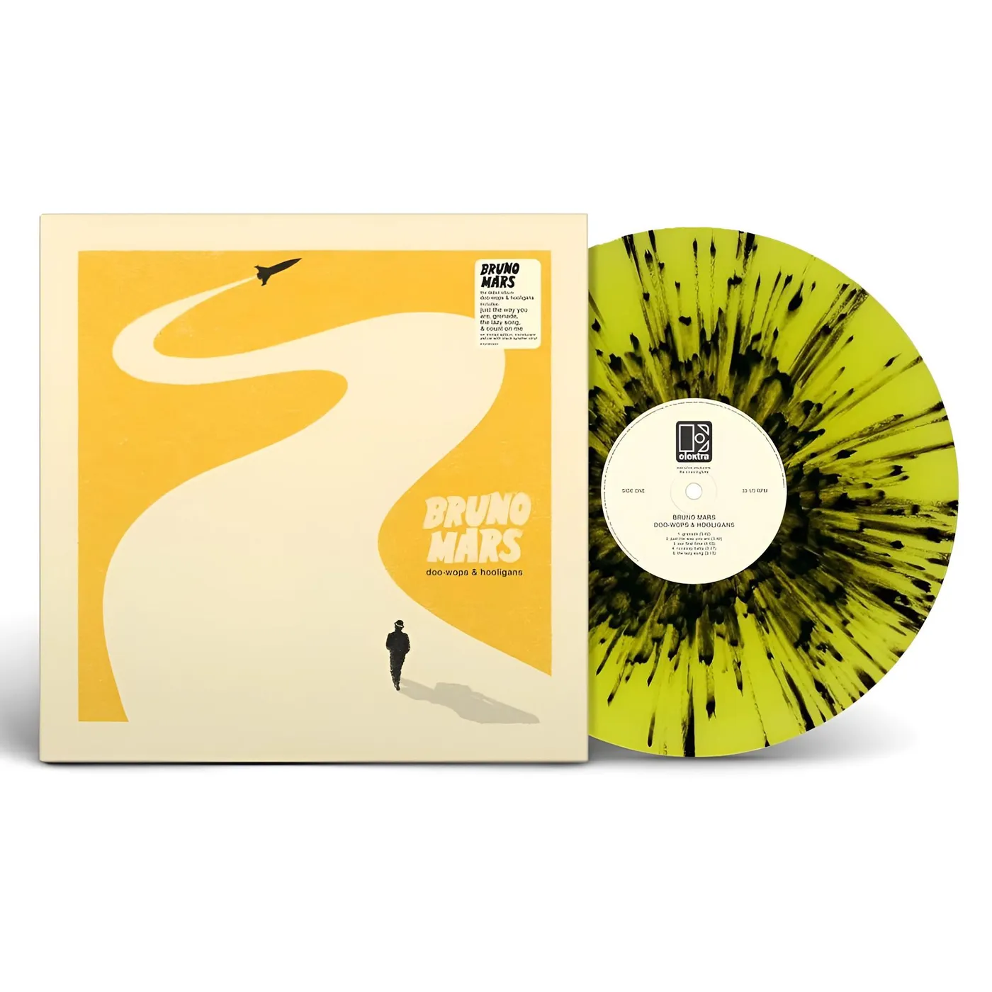 Bruno Mars Doo-Wops & Hooligans (Yellow w/ Black Splatter) Vinyl Record