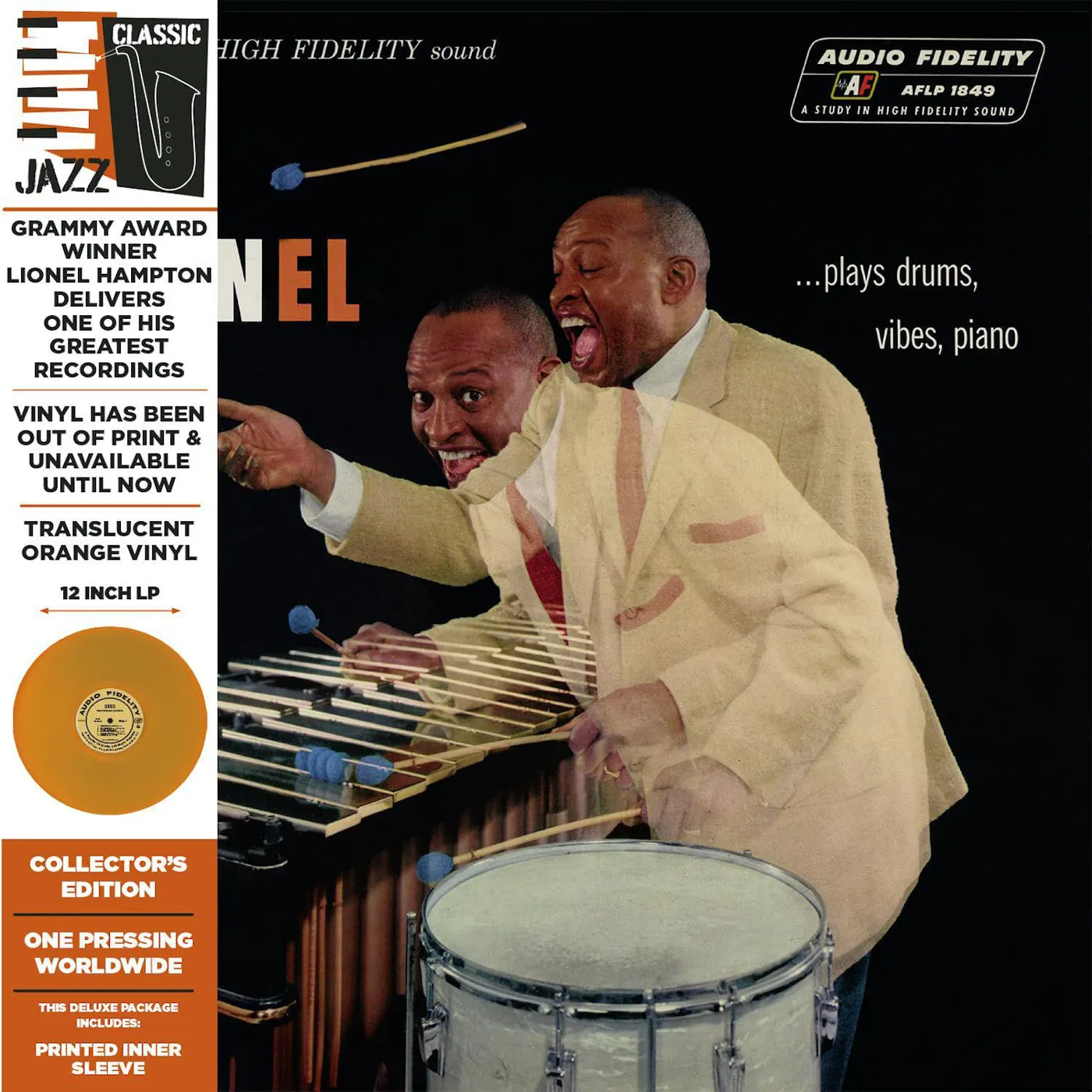 Lionel Hampton Lionel Plays Drums Vibes Piano (Orange, Deluxe Edition, Limited Edition, Remastered) Vinyl Record