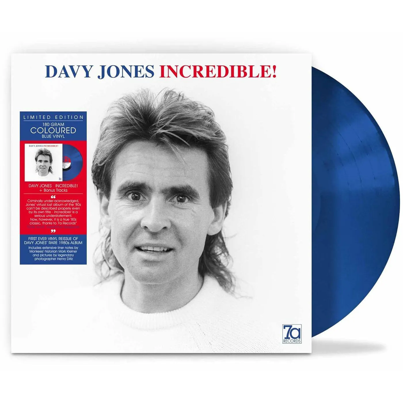 Davy Jones Incredible (180G/Blue) Vinyl Record