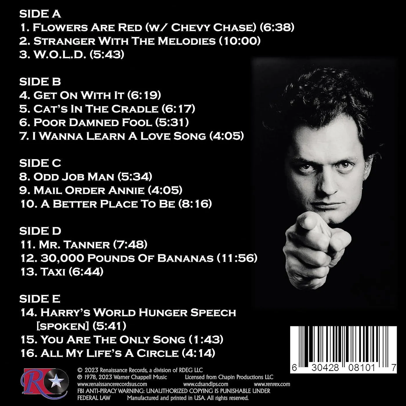 Harry Chapin Live At The Capitol Theater - October 21, 1978 Vinyl Record