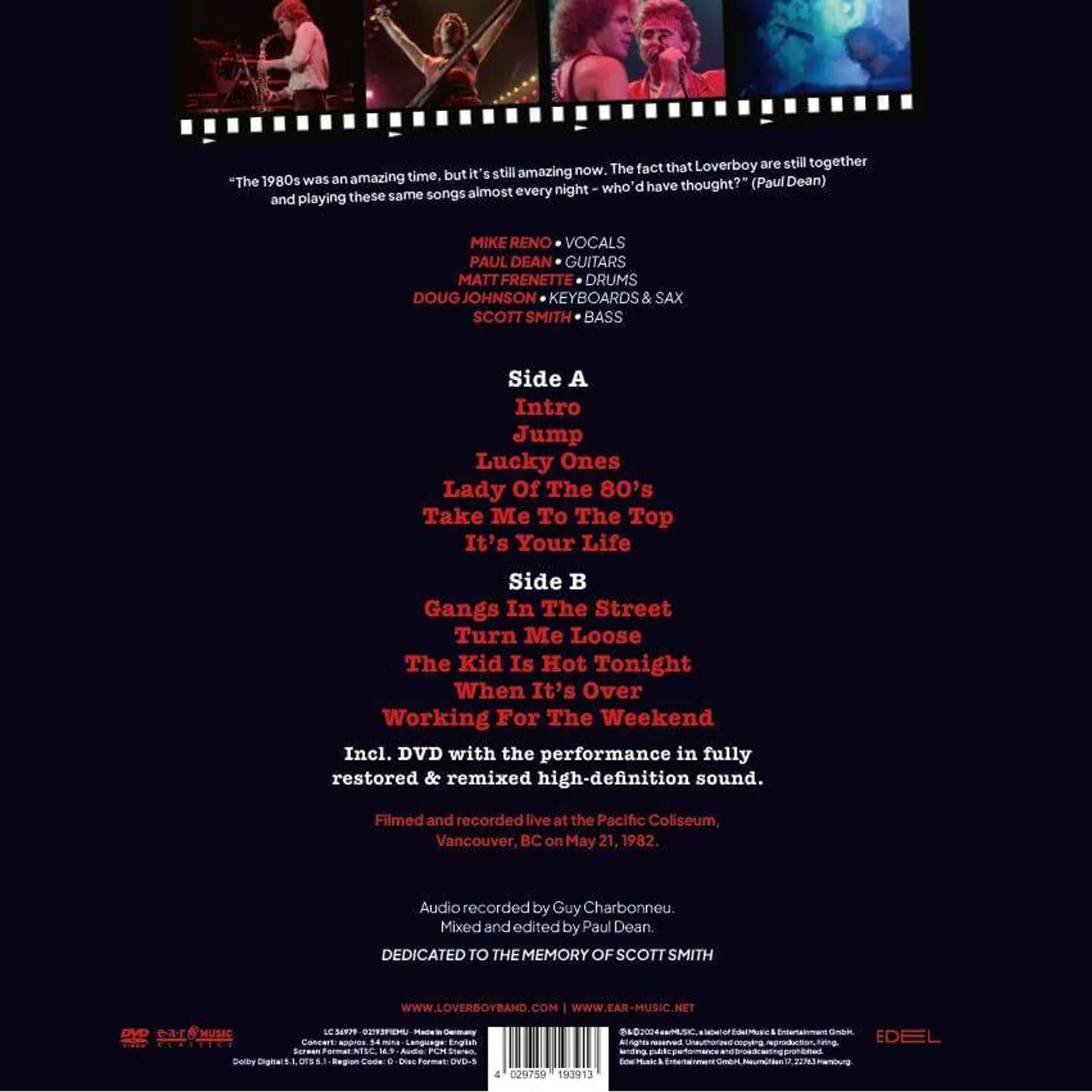 Loverboy Live In '82 (180g+DVD) Vinyl Record