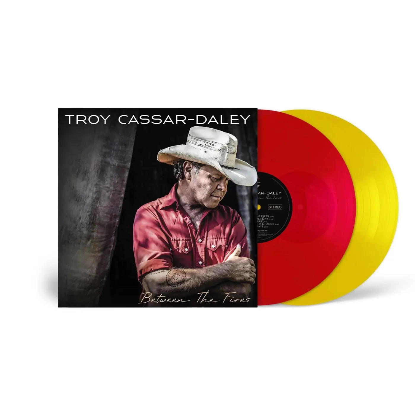 Troy Cassar-Daley Between The Fires (2LP/Transparent Red & Transparent Yellow) Vinyl Record