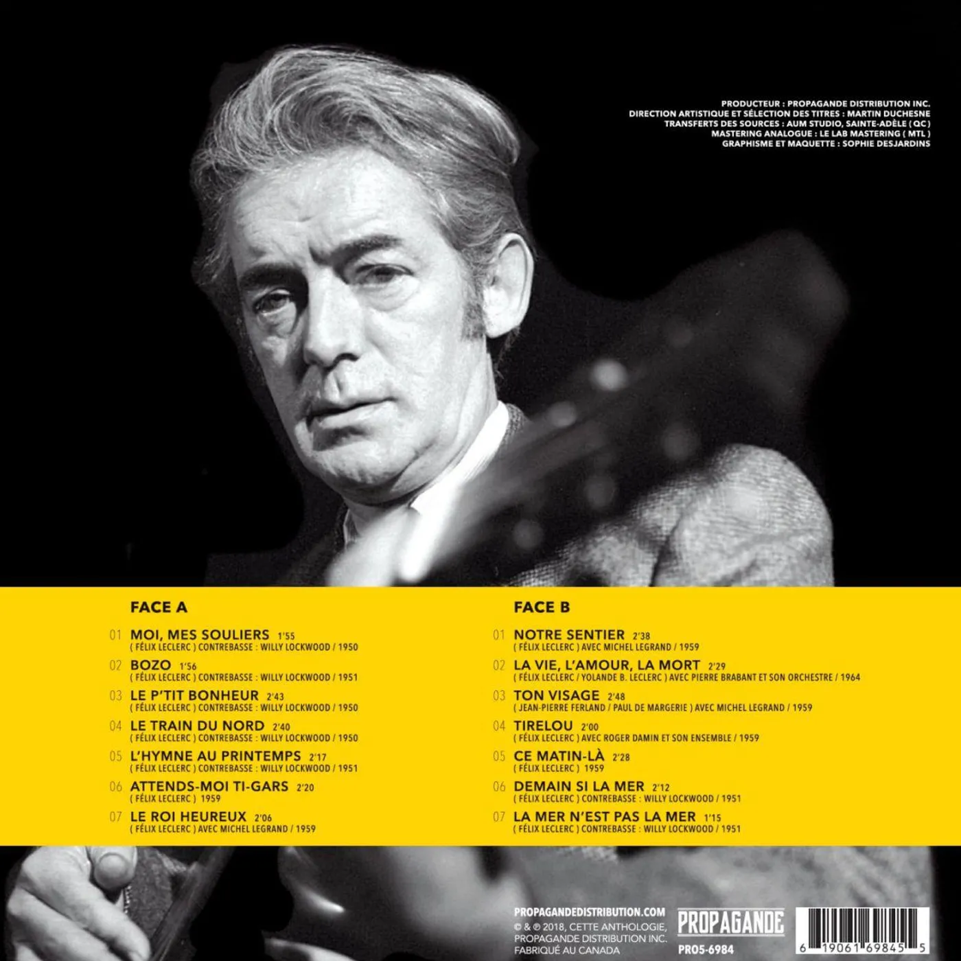 Felix Leclerc MES GRANDS SUCCES Vinyl Record