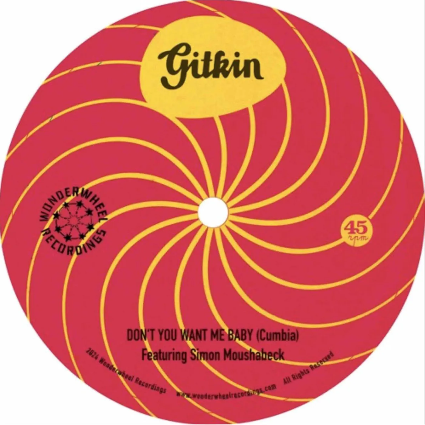 Gitkin Don't You Want Me Baby B/W Mi Lamento (7in) Vinyl Record