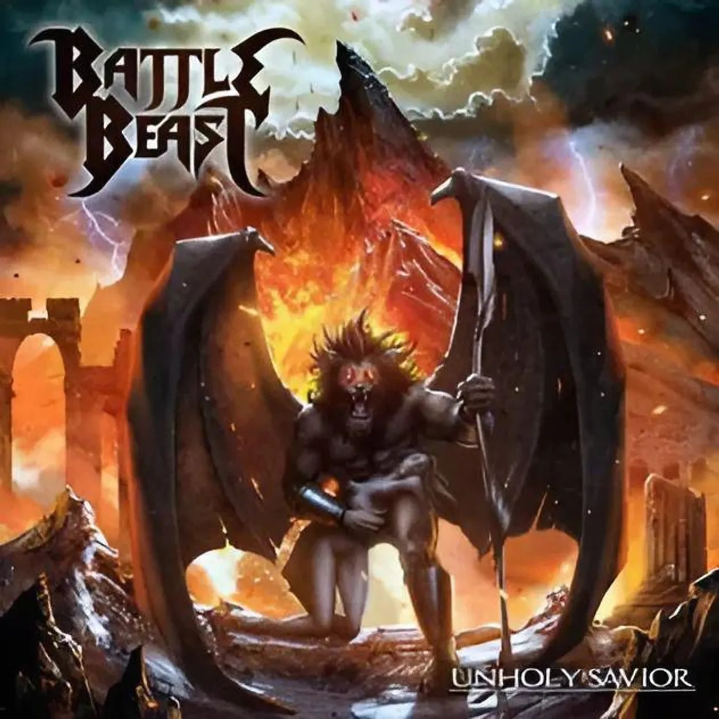 Battle Beast Unholy Savior (Yellow, Clear) Vinyl Record