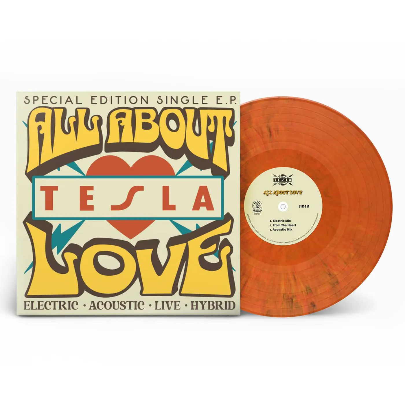 Tesla All About Love (Orange) Vinyl Record