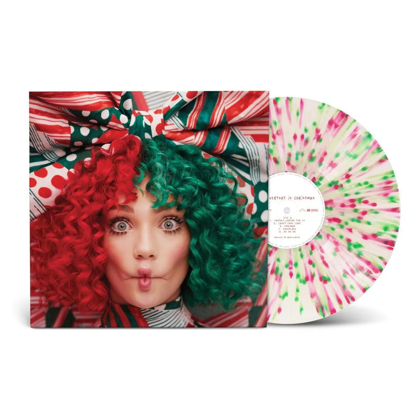 Sia Everyday Is Christmas (Peppermint White w/ Red & Green Splatter) Vinyl Record