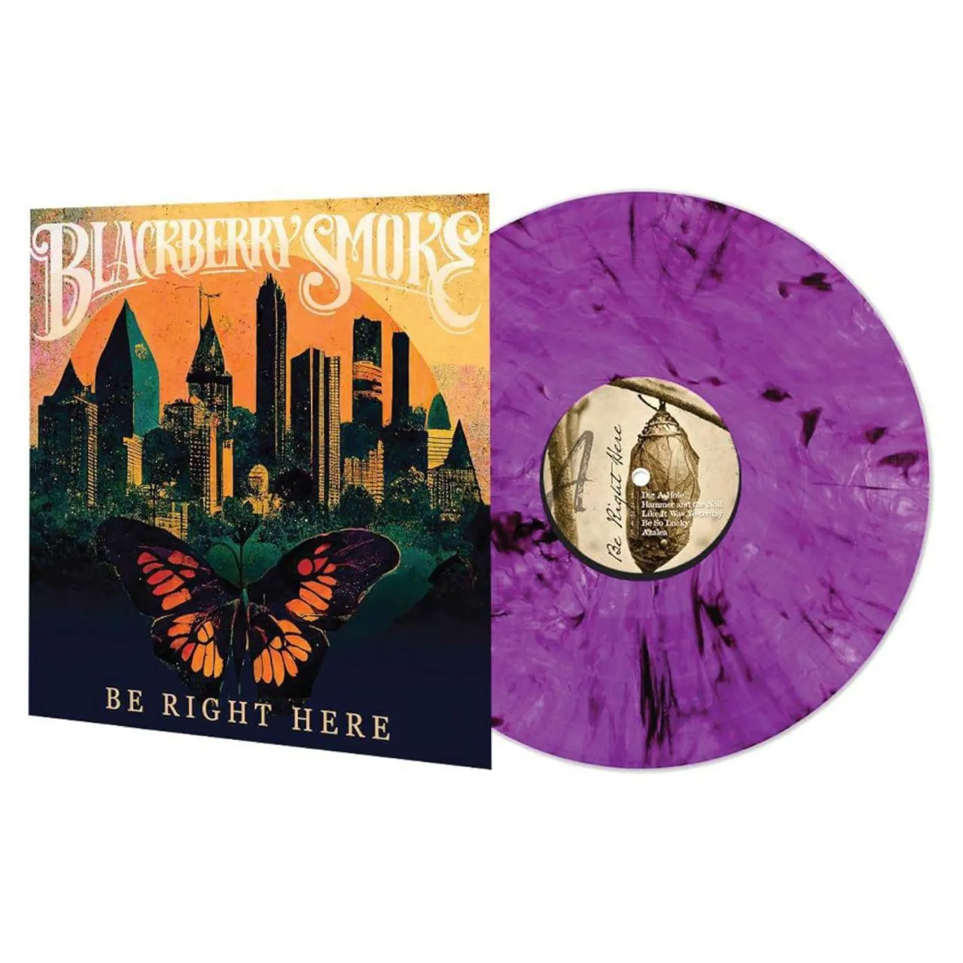 Blackberry Smoke Be Right Here (Purple & Black Marble) Vinyl Record