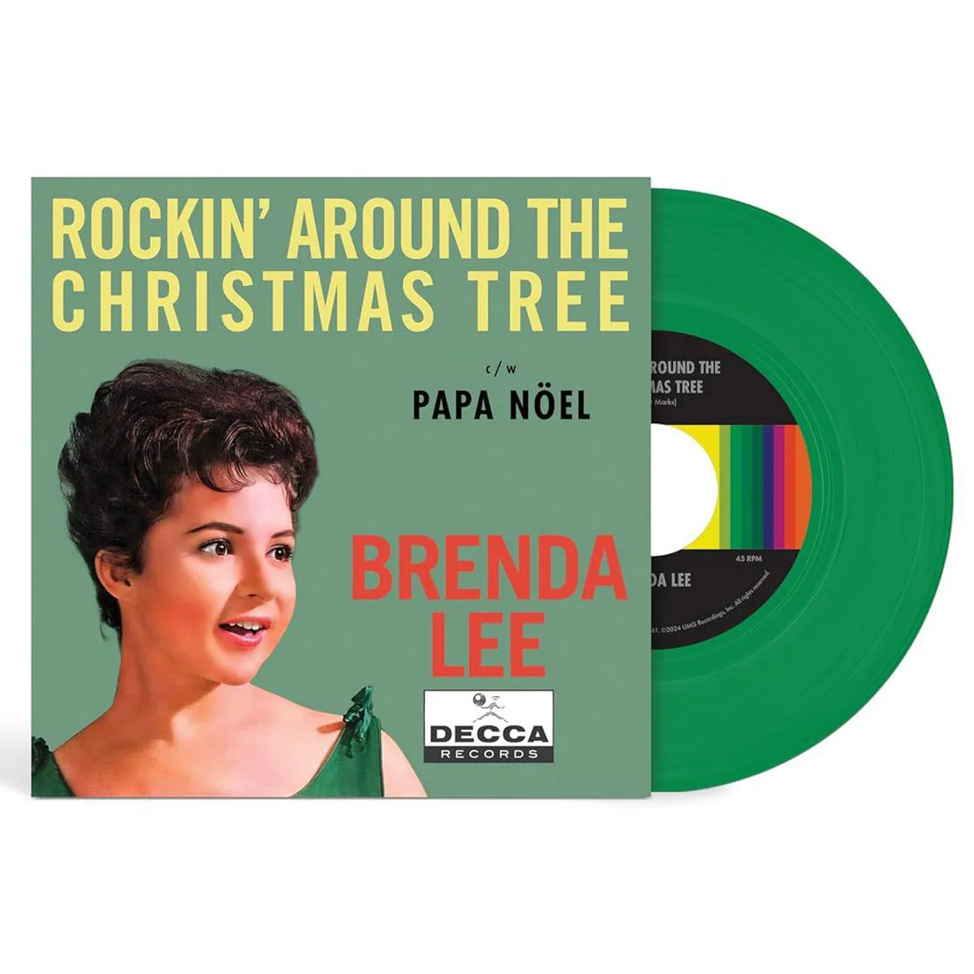 Brenda Lee Rockin' Around The Christmas Tree (Translucent Emerald/ Single) Vinyl Record