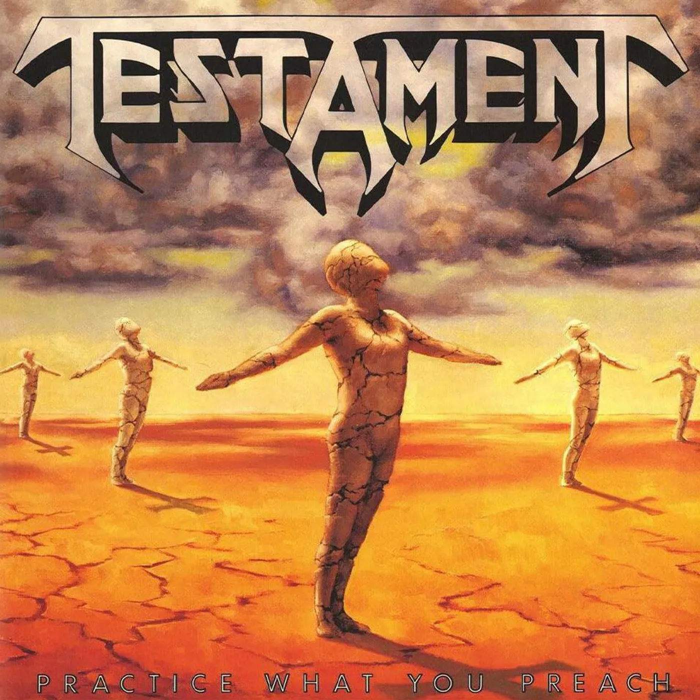 Testament Practice What You Preach (Orange Bone Swirl) Vinyl Record