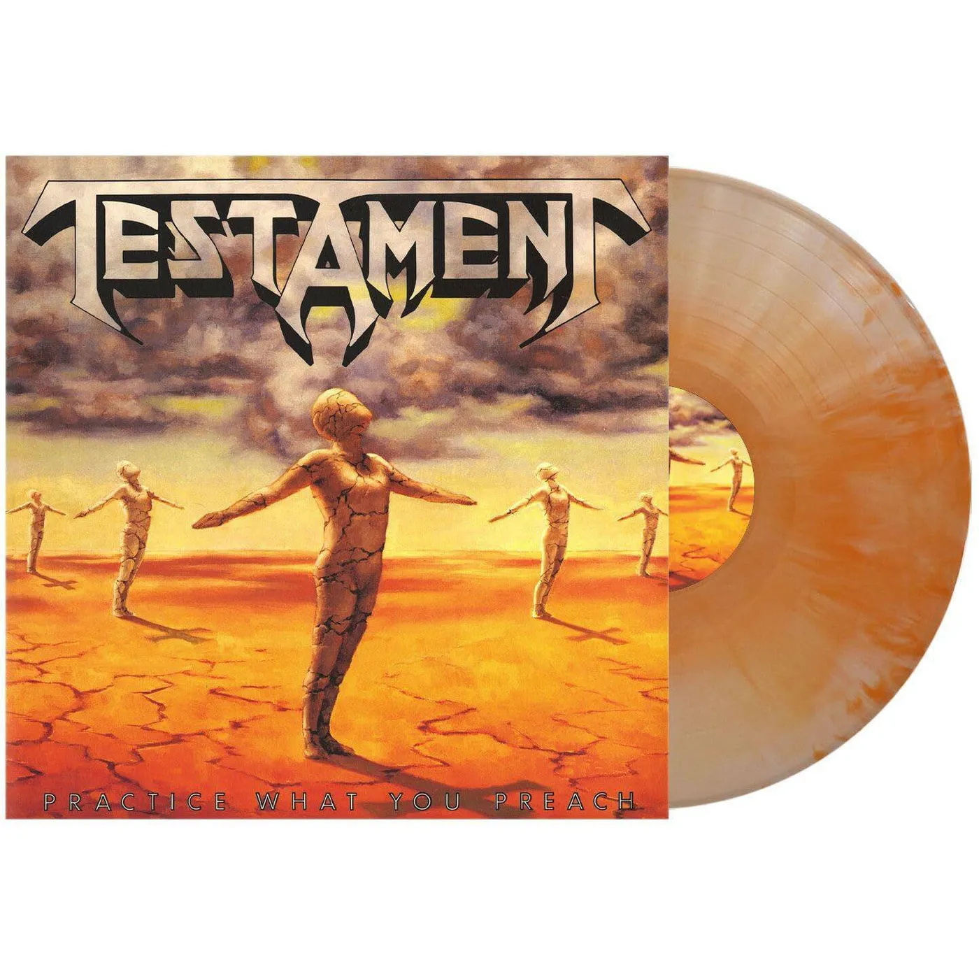 Testament Practice What You Preach (Orange Bone Swirl) Vinyl Record