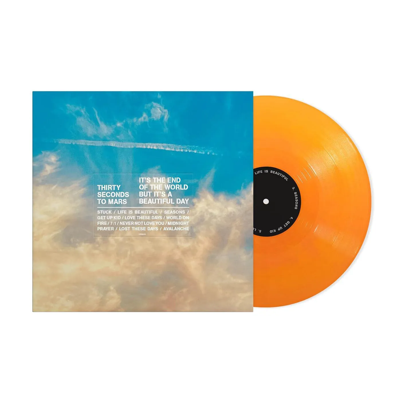 Thirty Seconds To Mars It's The End The World But It's A Beautiful Day (Limited Edition/ Lithograph/ Alternate Cover/ Orange) Vinyl Record