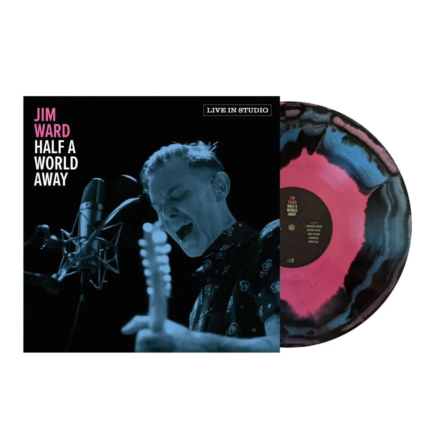 Jim Ward Half A World Away (Black/Blue/Pink Swirl) Vinyl Record