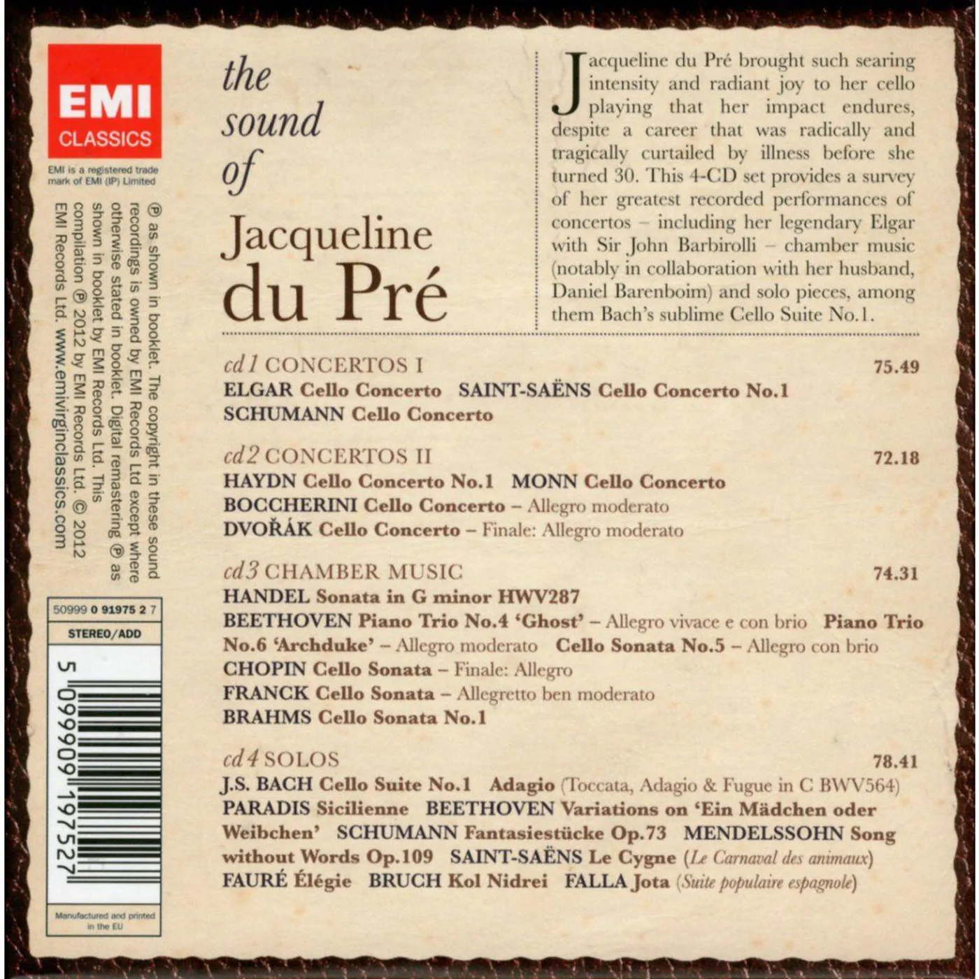 Jacqueline du Pré Sound of Jacqueline (4CD Box Set)