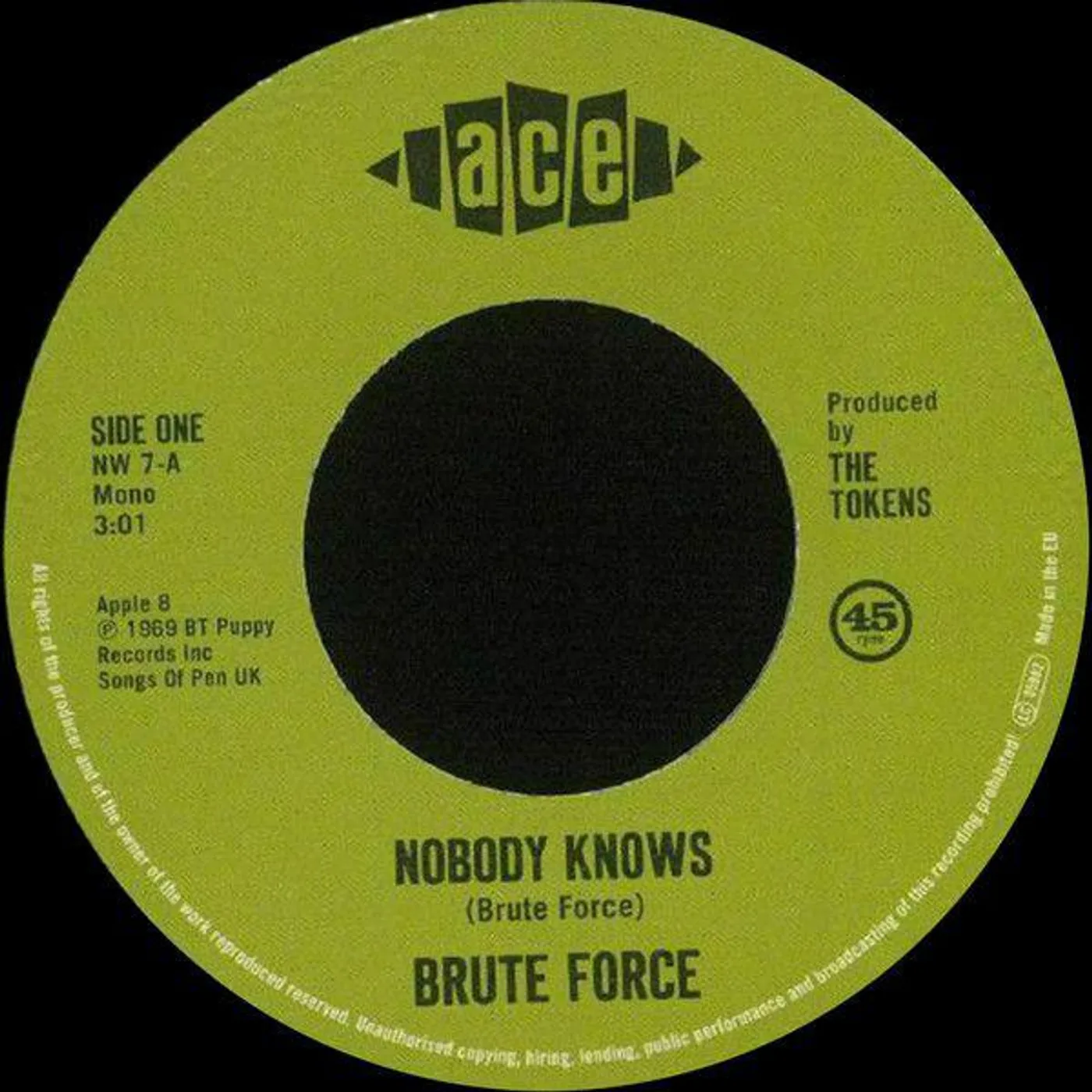 Brute Force NOBODY KNOWS / KING OF FUH Vinyl Record