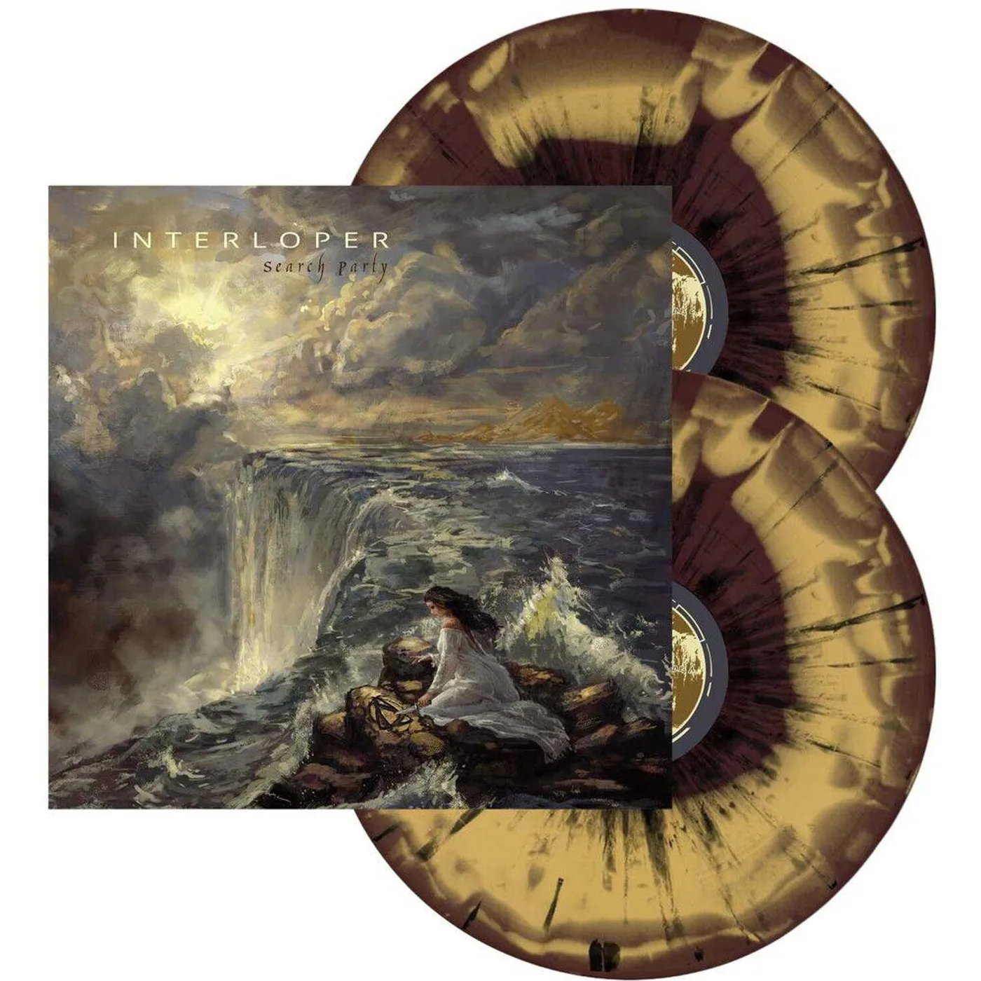 Interloper SEARCH PARTY (MUSTARD & BROWN W/ BLACK SWIRL) Vinyl Record