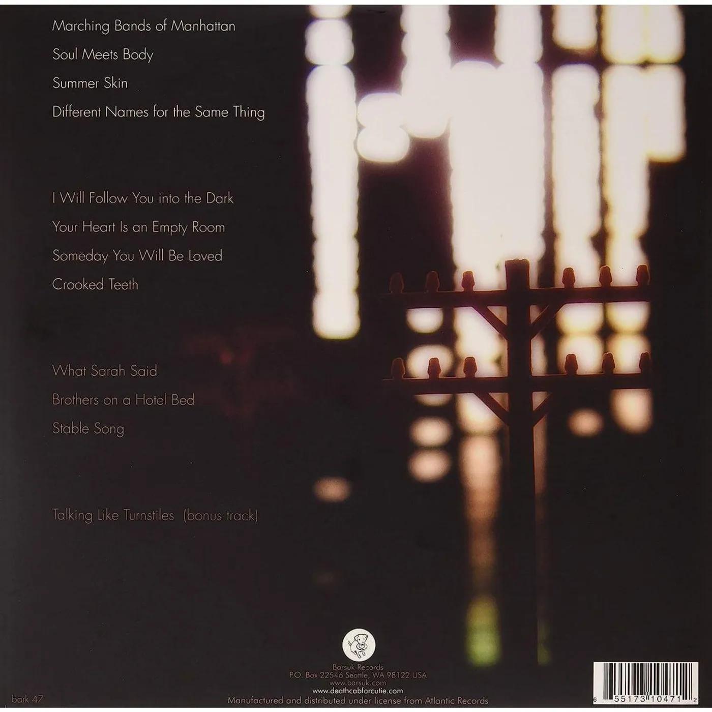 Death Cab for Cutie Plans Vinyl Record