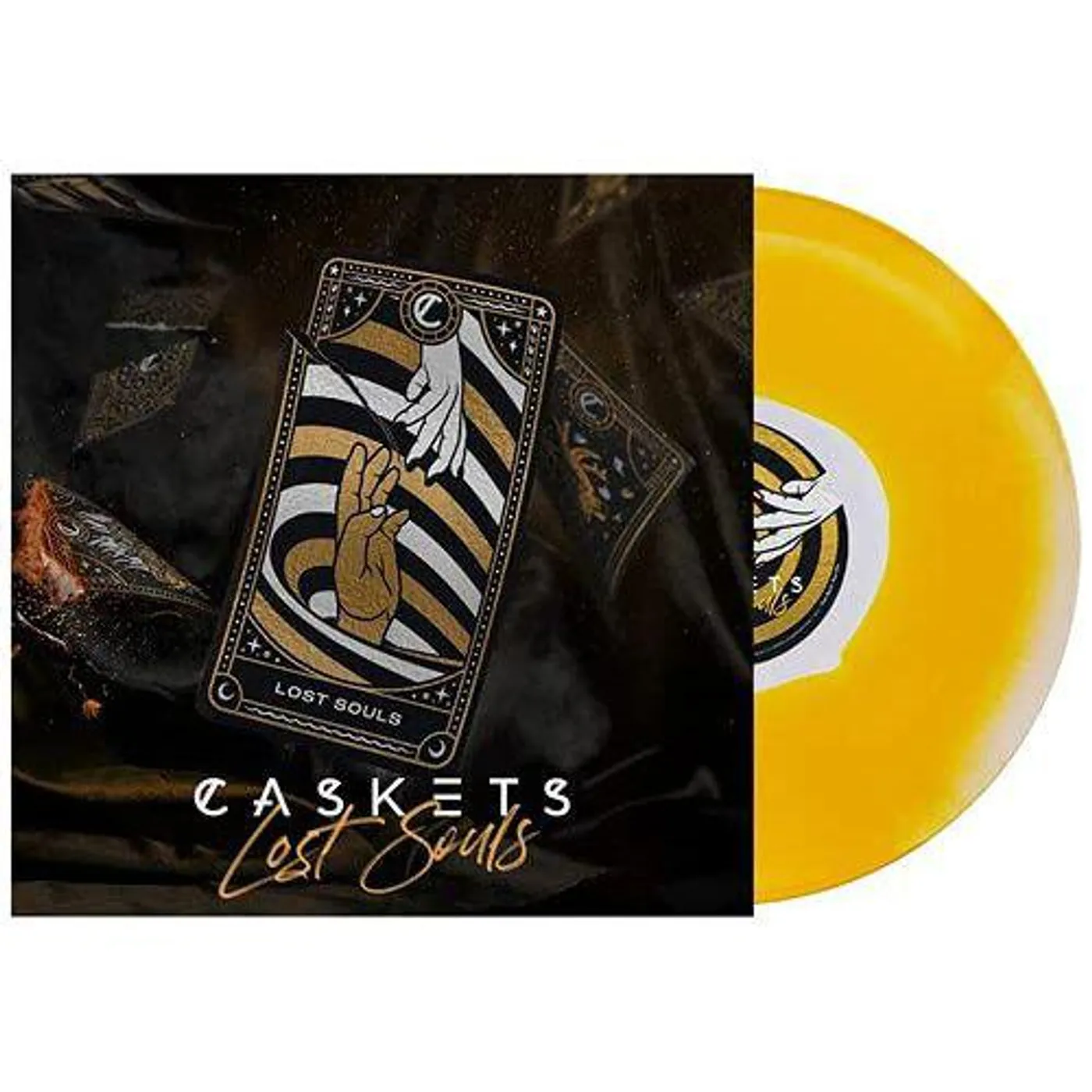 Caskets LOST SOULS (YELLOW & WHITE INKSPOT) Vinyl Record