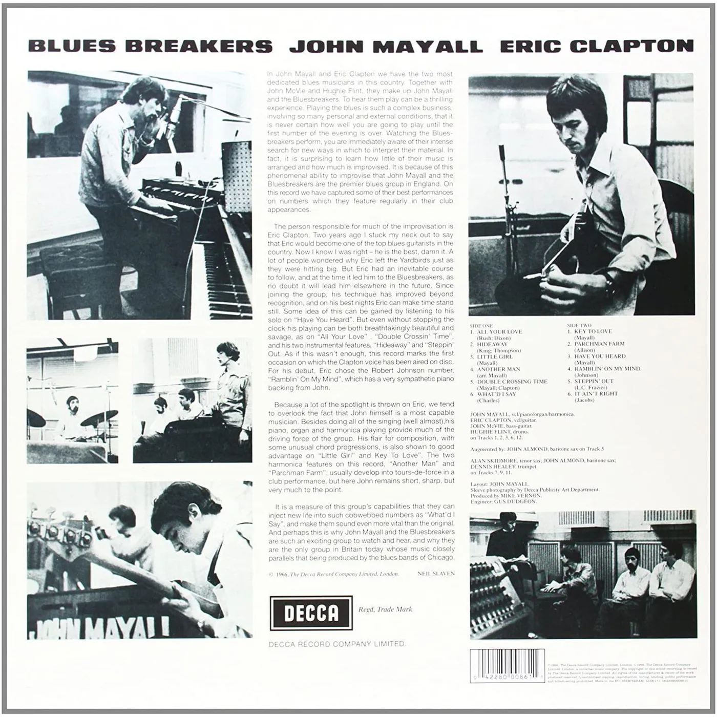 John Mayall & The Bluesbreakers 19224 BLUESBREAKERS WITH ERIC CLAPTON Vinyl Record