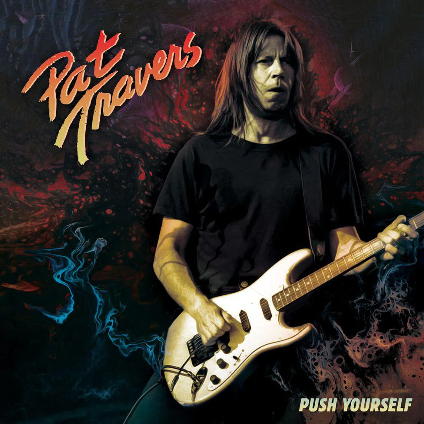 Pat Travers PUSH YOURSELF Vinyl Record - Red Vinyl