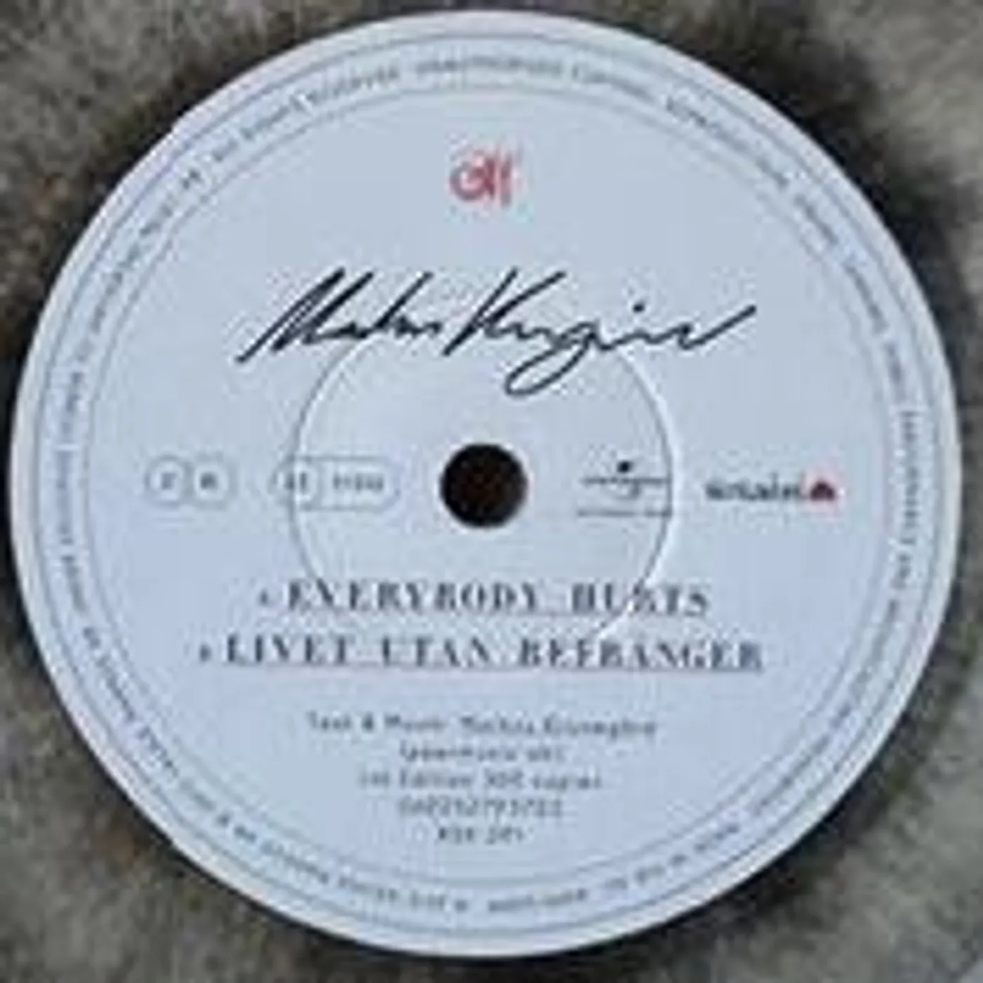Markus Krunegård EVERYBODY HURTS Vinyl Record - Sweden Release