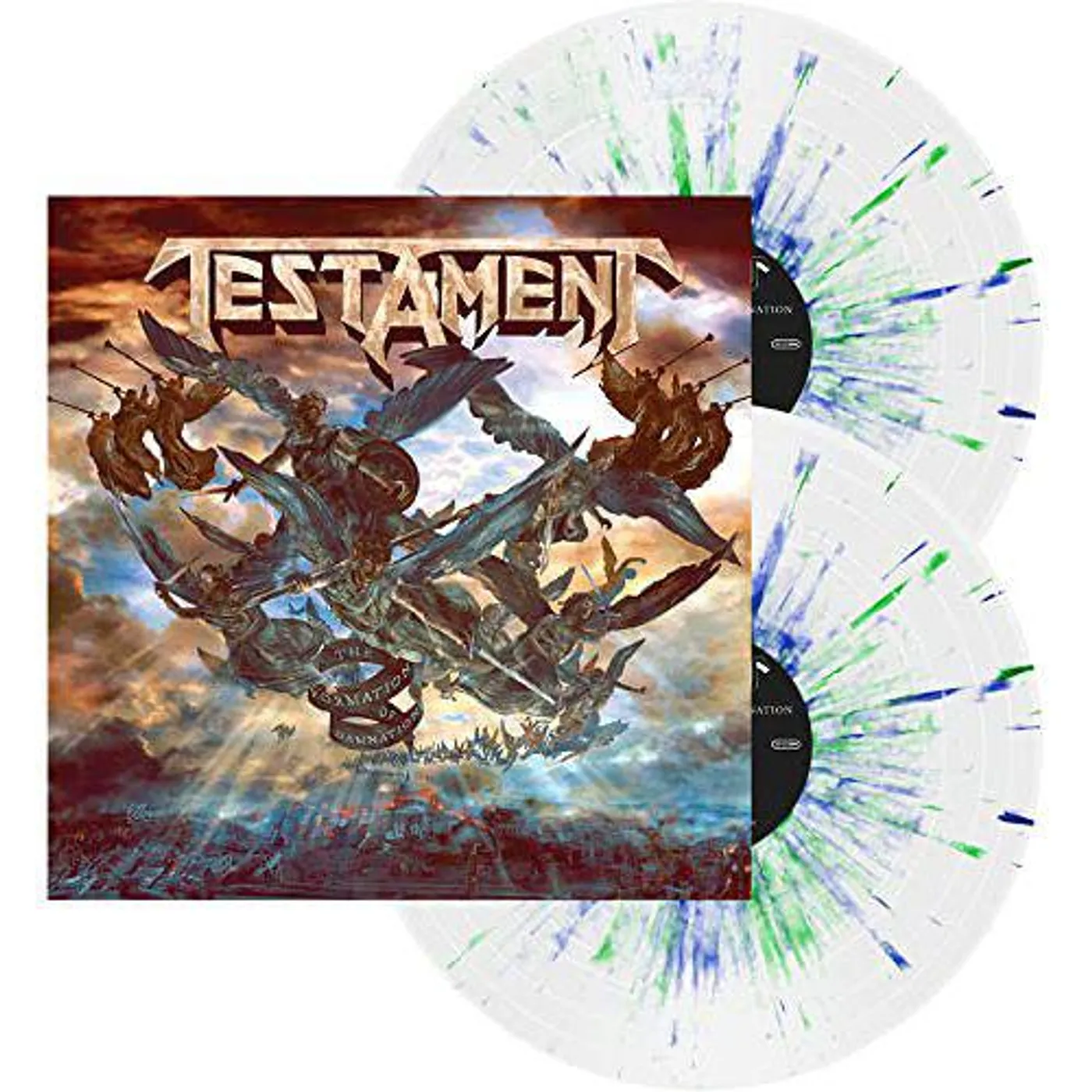 Testament The Formation of Damnation (WHITE W/ BLUE & GREEN) Vinyl Record