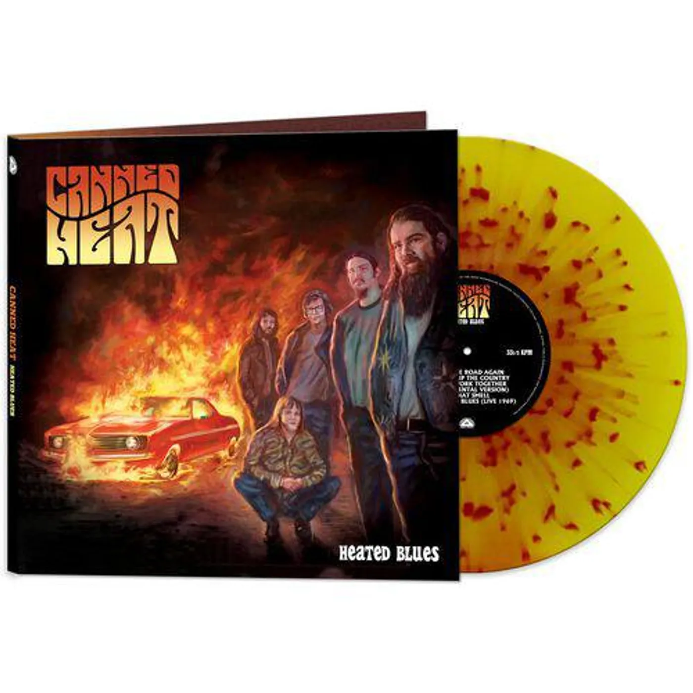 Canned Heat HEATED BLUES (RED & YELLOW SPLATTER) Vinyl Record