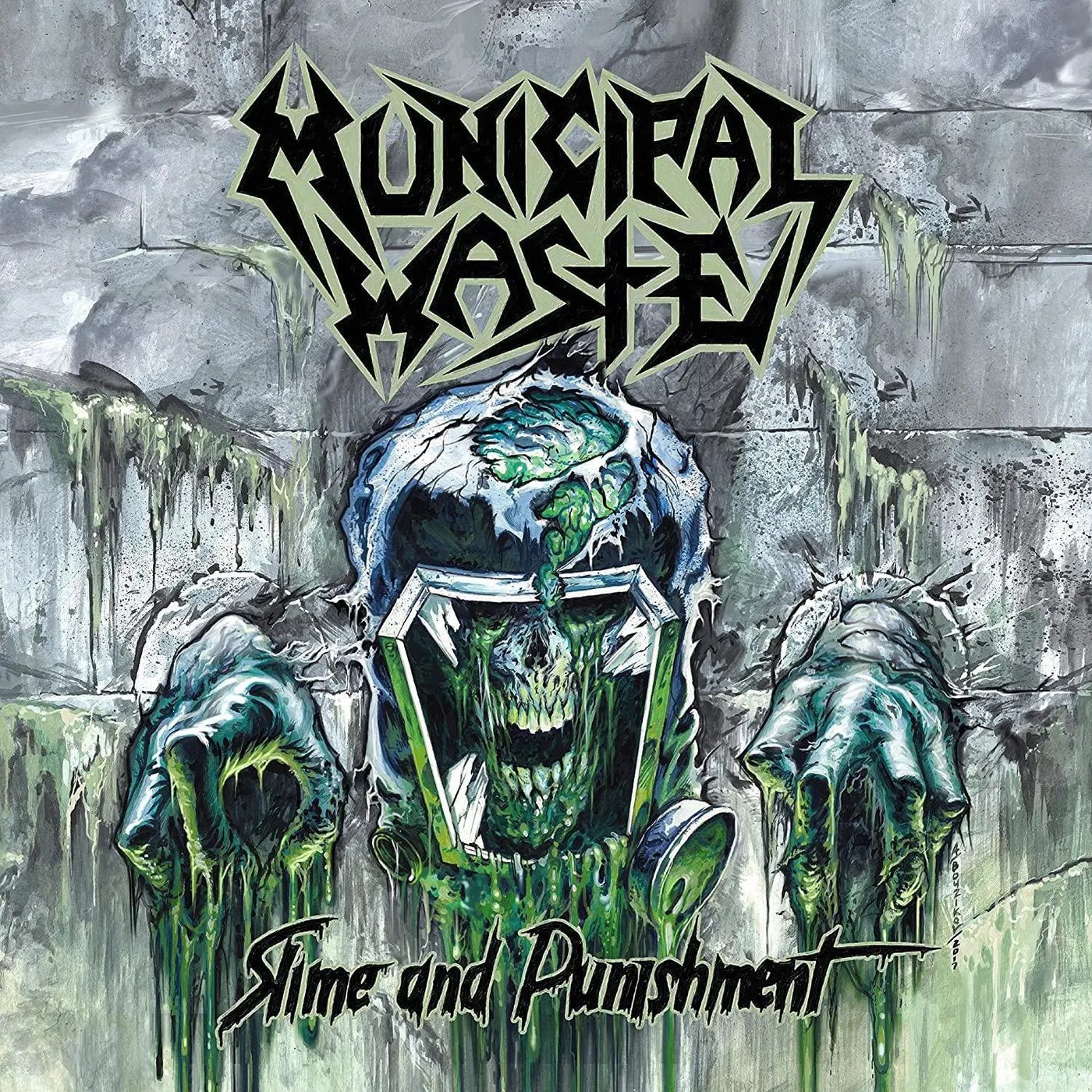 Municipal Waste Slime & Punishment - Gray & Mint Swirl w/ Black Vinyl Record
