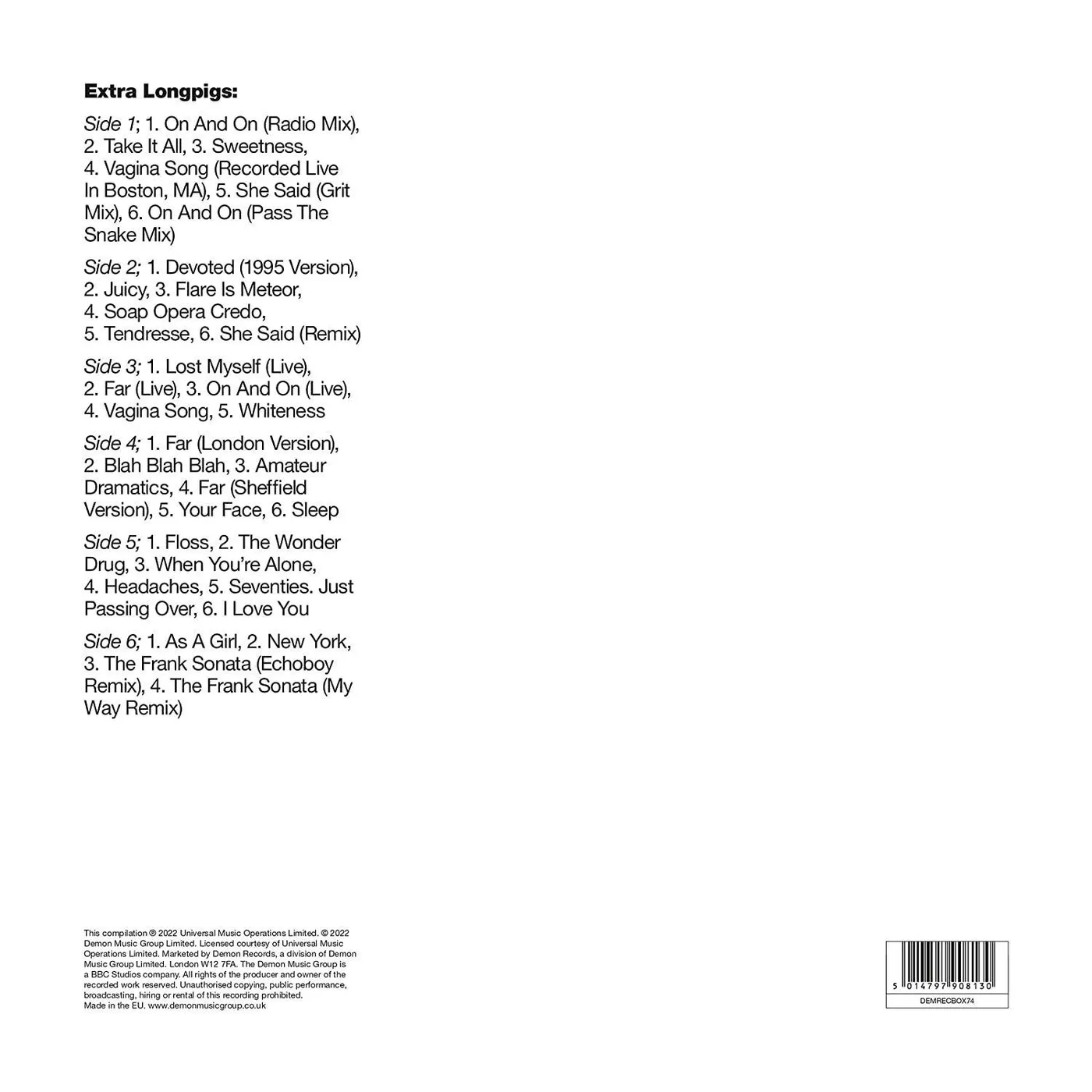 Extra Longpigs Vinyl Record