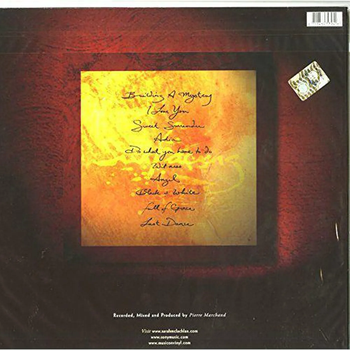 Sarah McLachlan Surfacing Vinyl Record