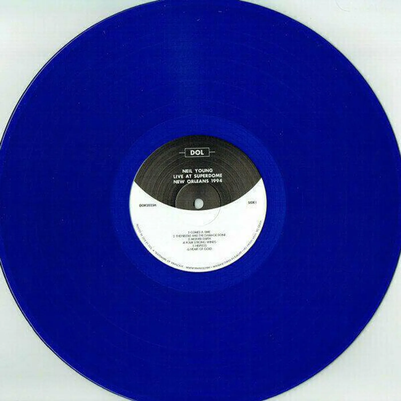 Neil Young LP Vinyl Record - Live At Superdome New Orleans LA - September 18 . 1994 (Blue Vinyl)