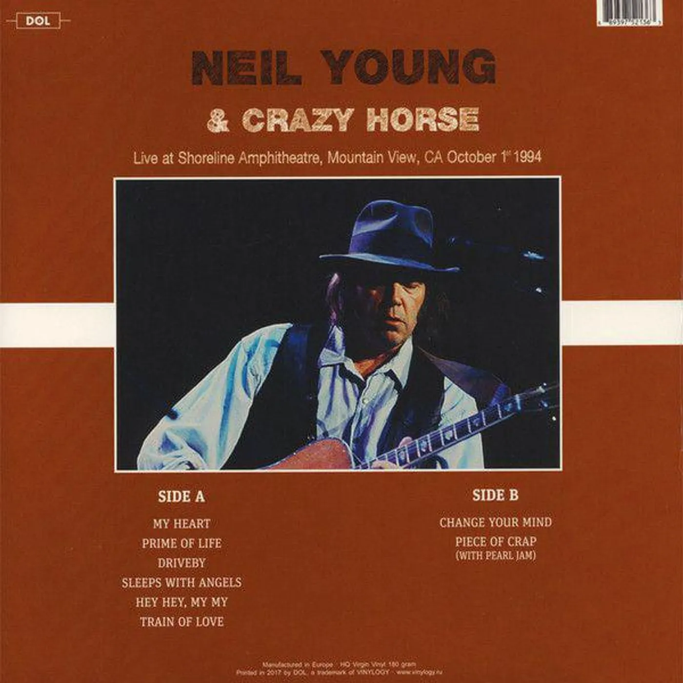Neil Young & Crazy Horse LP Vinyl Record - Live At Shoreline Amphitheatre Mountain View Ca October 1St 19 94 (Green Vinyl)
