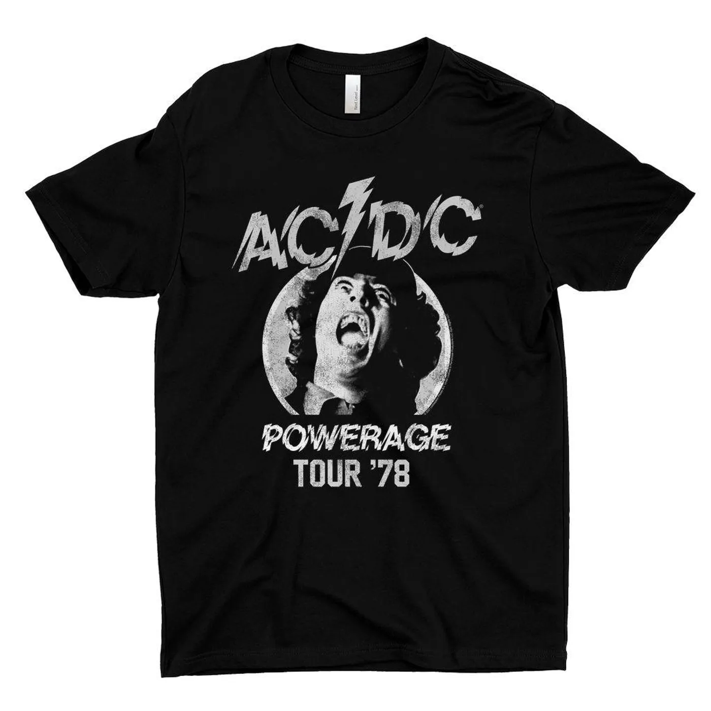 AC/DC T-Shirt | 1978 Powerage Tour Image Distressed ACDC Shirt (Merchbar Exclusive)