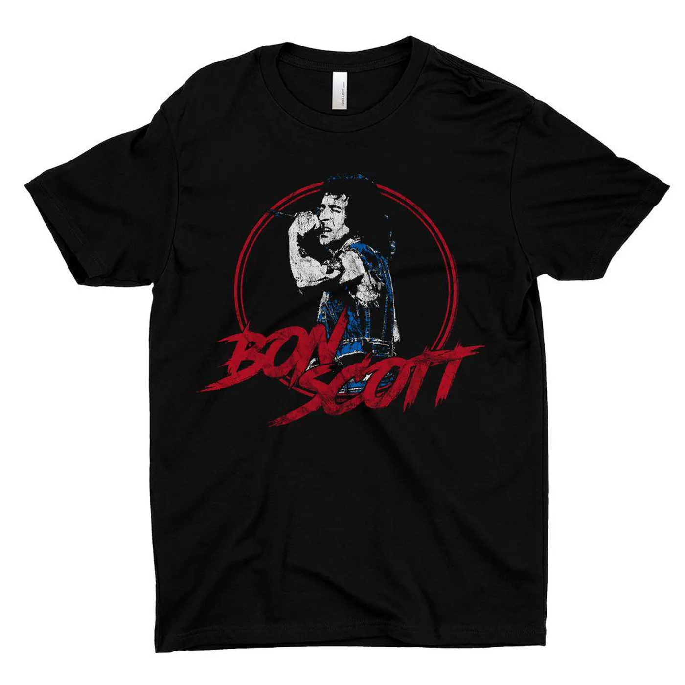 Bon Scott T-Shirt | Bon Scott Circular Pop Art Red Bon Scott Shirt