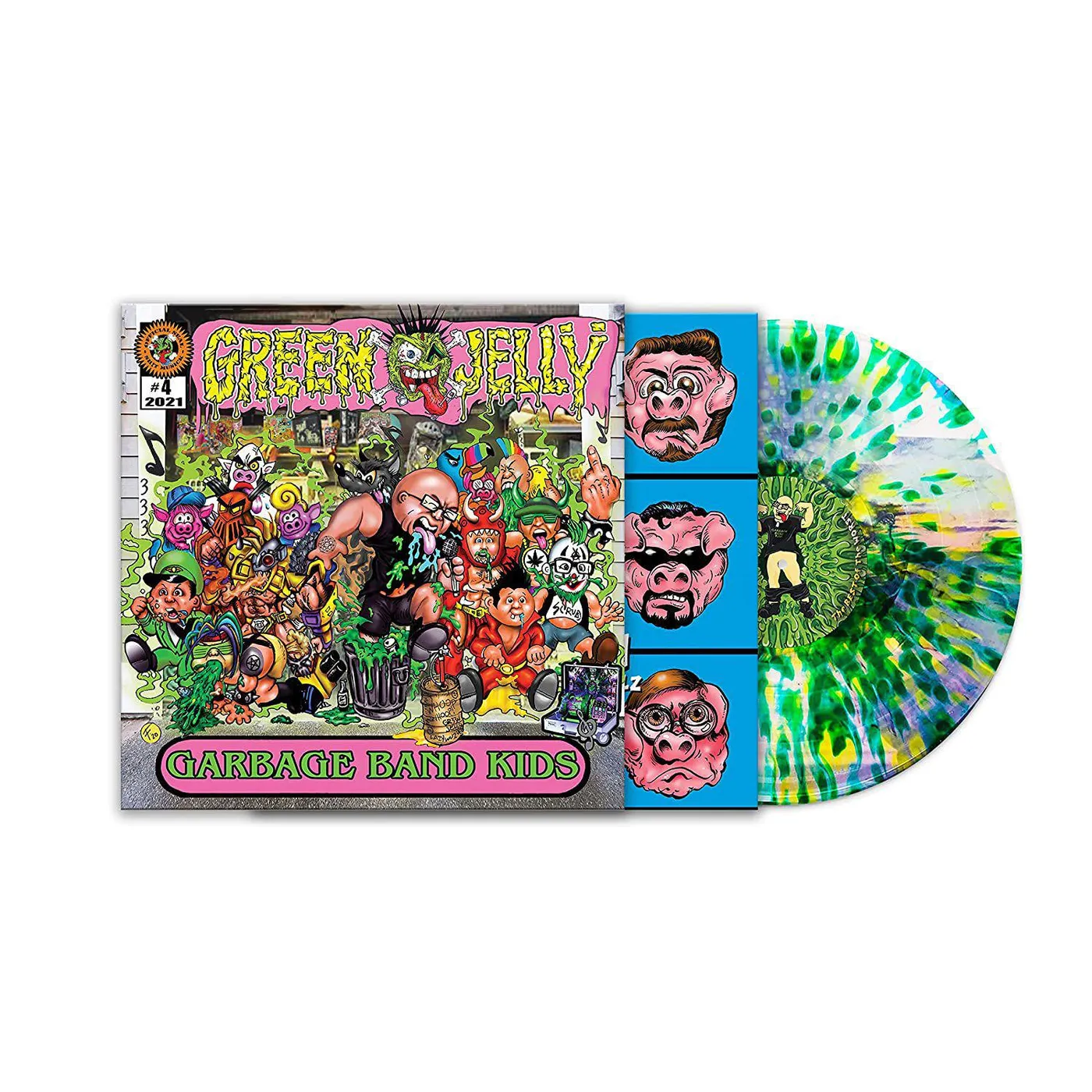 Green Jelly GARBAGE BAND KIDS (GREEN & YELLOW SPLATTER VINYL) Vinyl Record
