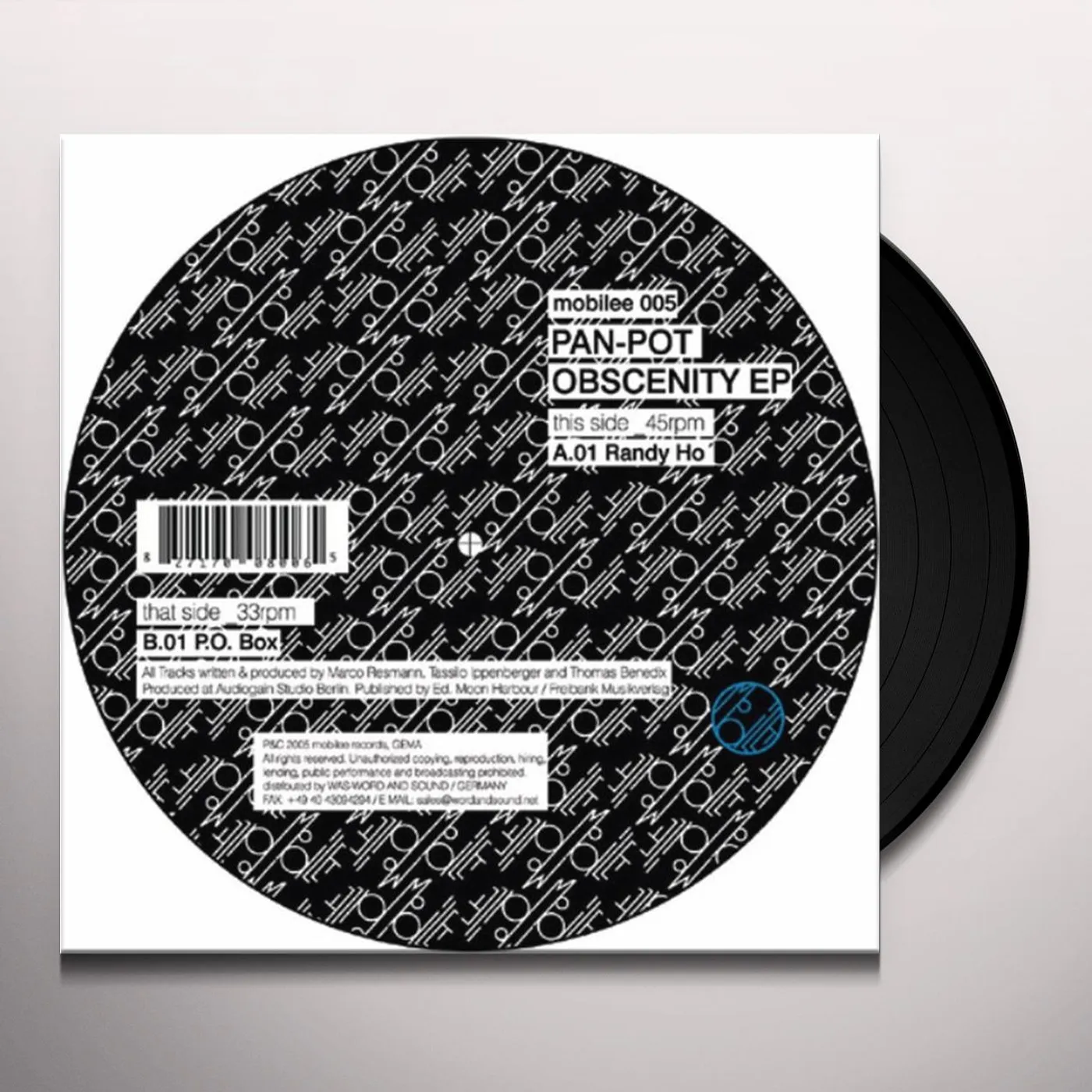 Pan-Pot OBSCENITY Vinyl Record