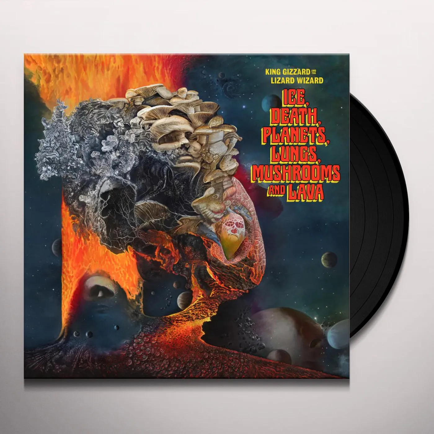 King Gizzard & The Lizard Wizard ICE, DEATH, PLANETS, LUNGS, MUSHROOMS & LAVA (2LP/RECYCLED BLACK WAX VINYL) Vinyl Record