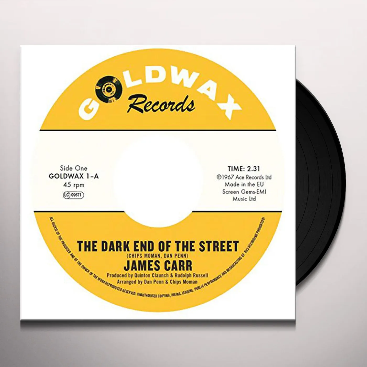 James Carr DARK END OF THE STREET / YOU'VE GOT MY MIND MESSED Vinyl Record