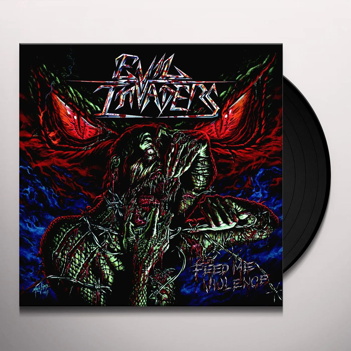 Evil Invaders Feed Me Violence Vinyl Record
