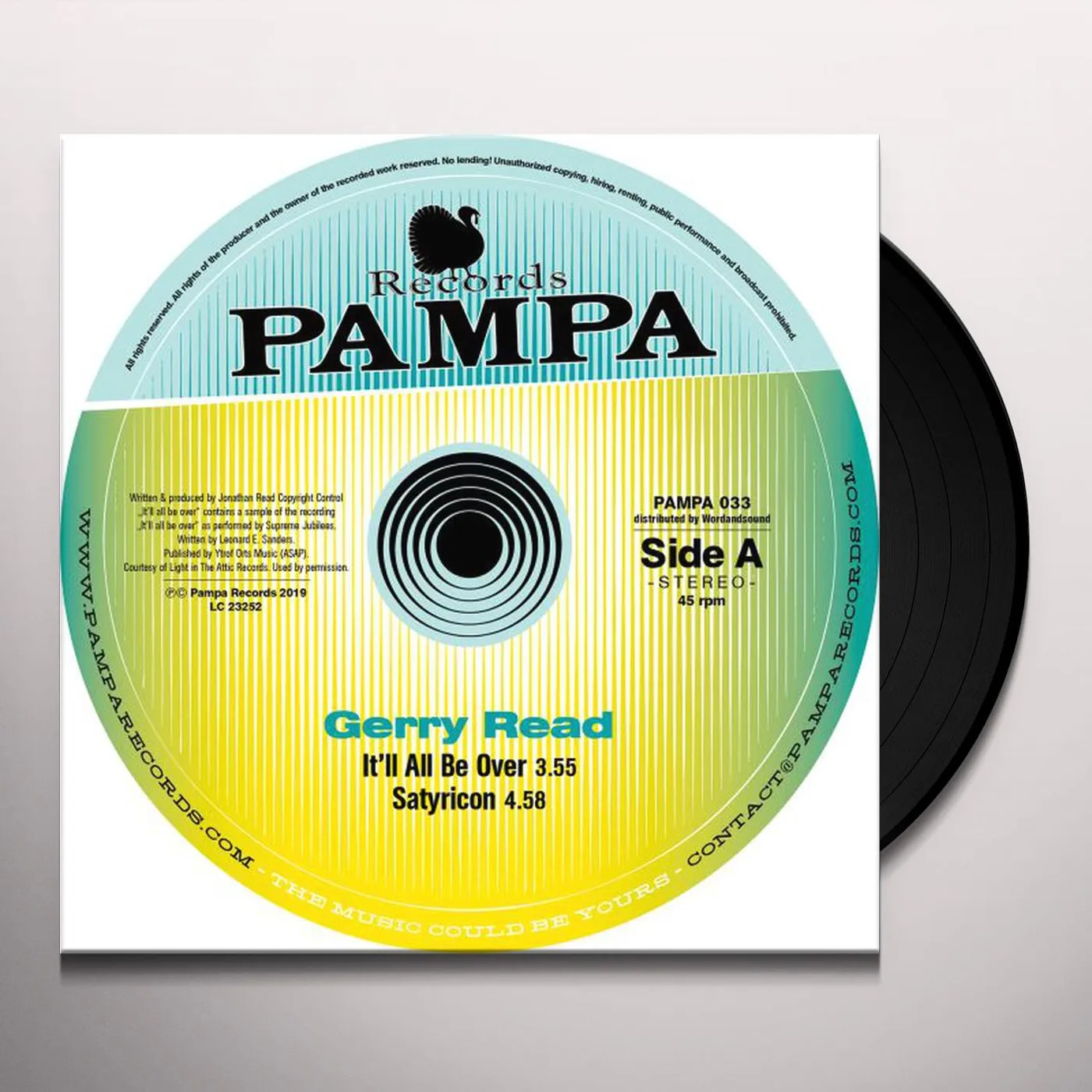 Gerry Read IT'LL ALL BE OVER (DJ KOZE) Vinyl Record