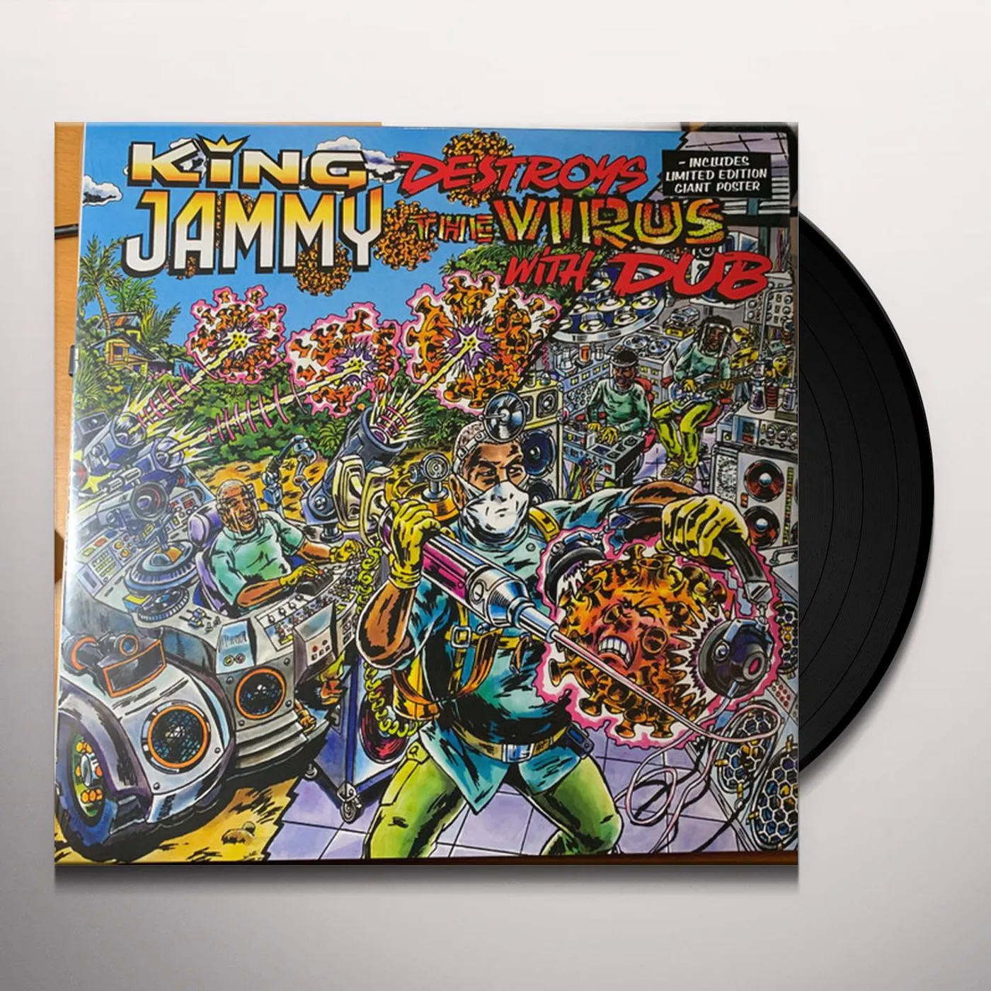 King Jammy DESTROYS THE VIRUS WITH DUB Vinyl Record - Limited Edition