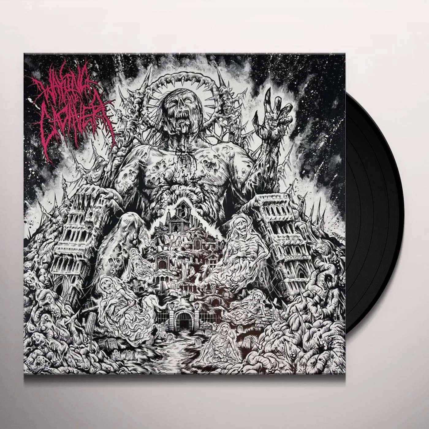Waking the Cadaver AUTHORITY THROUGH INTIMIDATION (SILVER HAZE VINYL) Vinyl Record