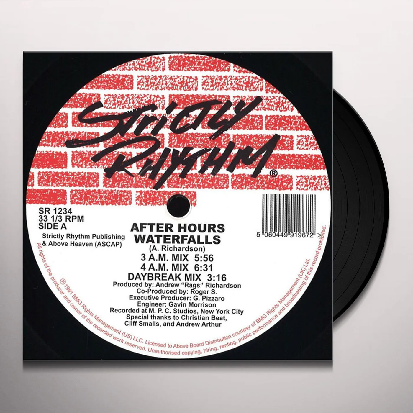 After Hours WATERFALLS Vinyl Record