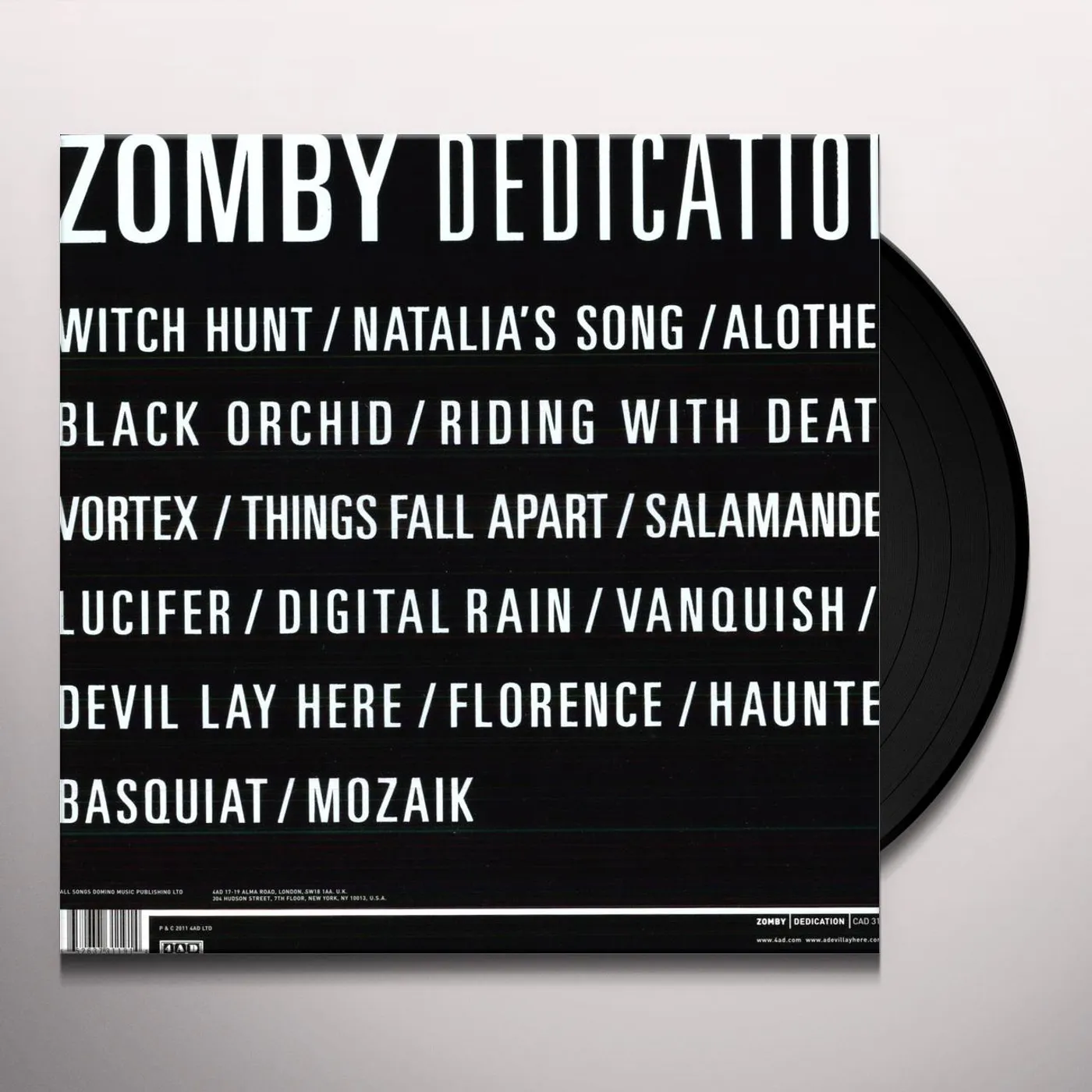 Zomby Dedication Vinyl Record