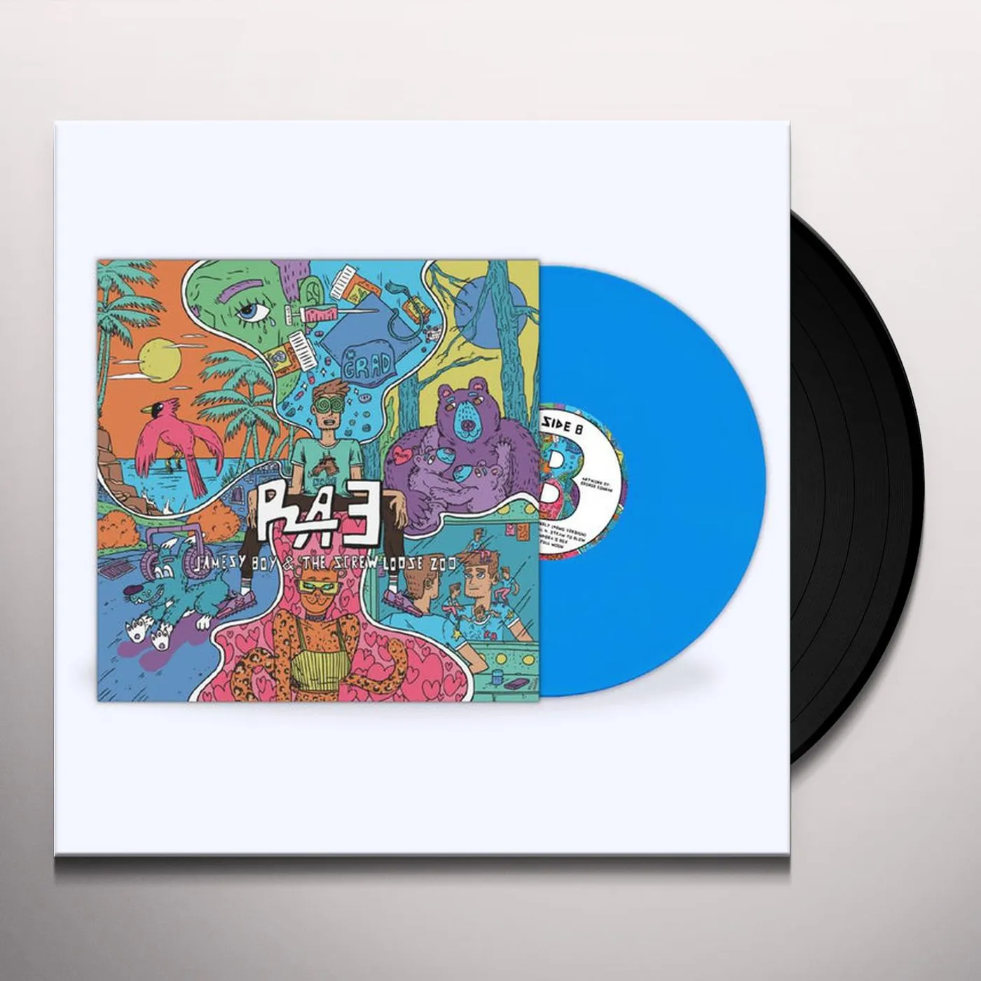 Rare Americans JAMESY BOY & THE SCREW LOOSE ZOO Vinyl Record - Blue Vinyl