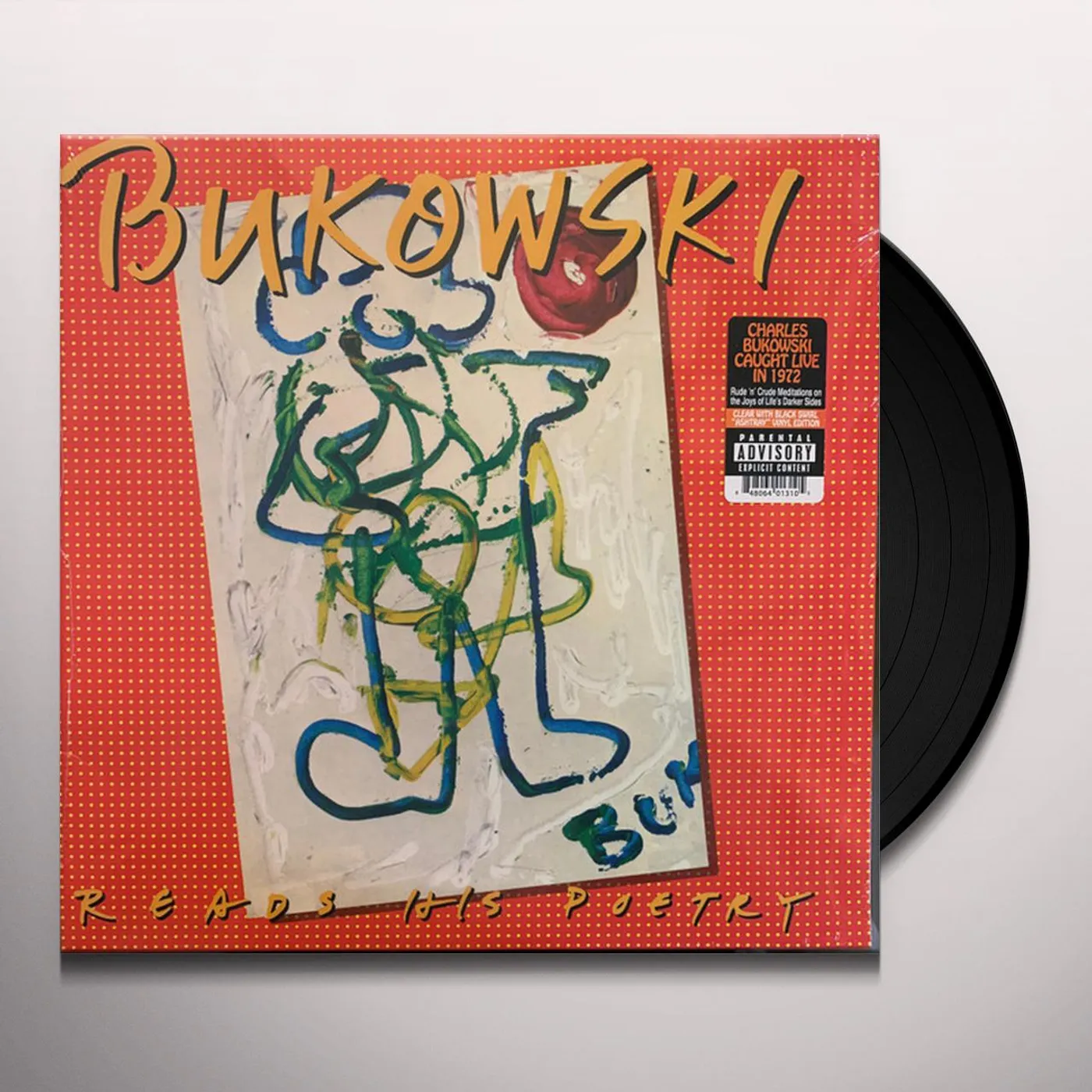 Charles Bukowski READS HIS POETRY (CLEAR WITH BLACK SWIRL ASHTRAY VINYL) Vinyl Record