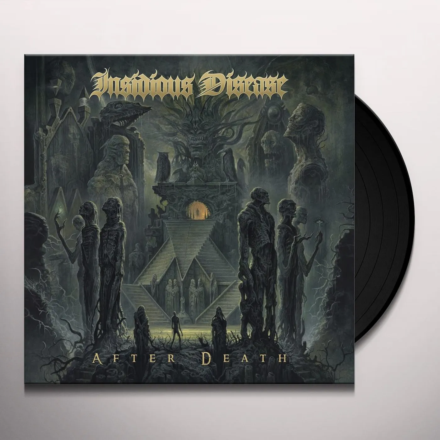 Insidious Disease AFTER DEATH (OLIVE/MUSTARD SWIRL) Vinyl Record