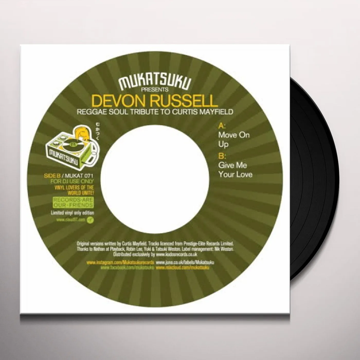 Devon Russell MUKATSUKU PRESENTS REGGAE SOUL TRIBUTE TO CURTIS Vinyl Record