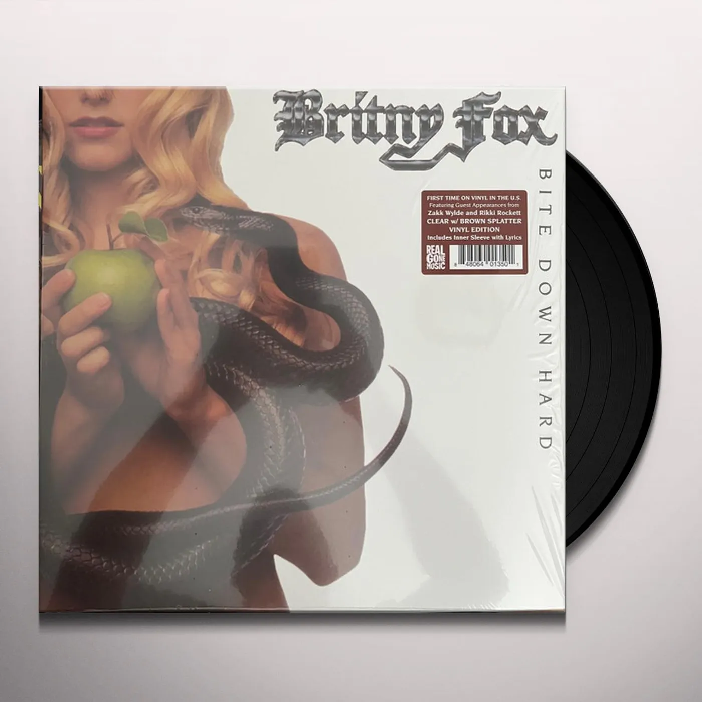 Britny Fox BITE DOWN HARD (CLEAR WITH BROWN SPLATTER VINYL) Vinyl Record