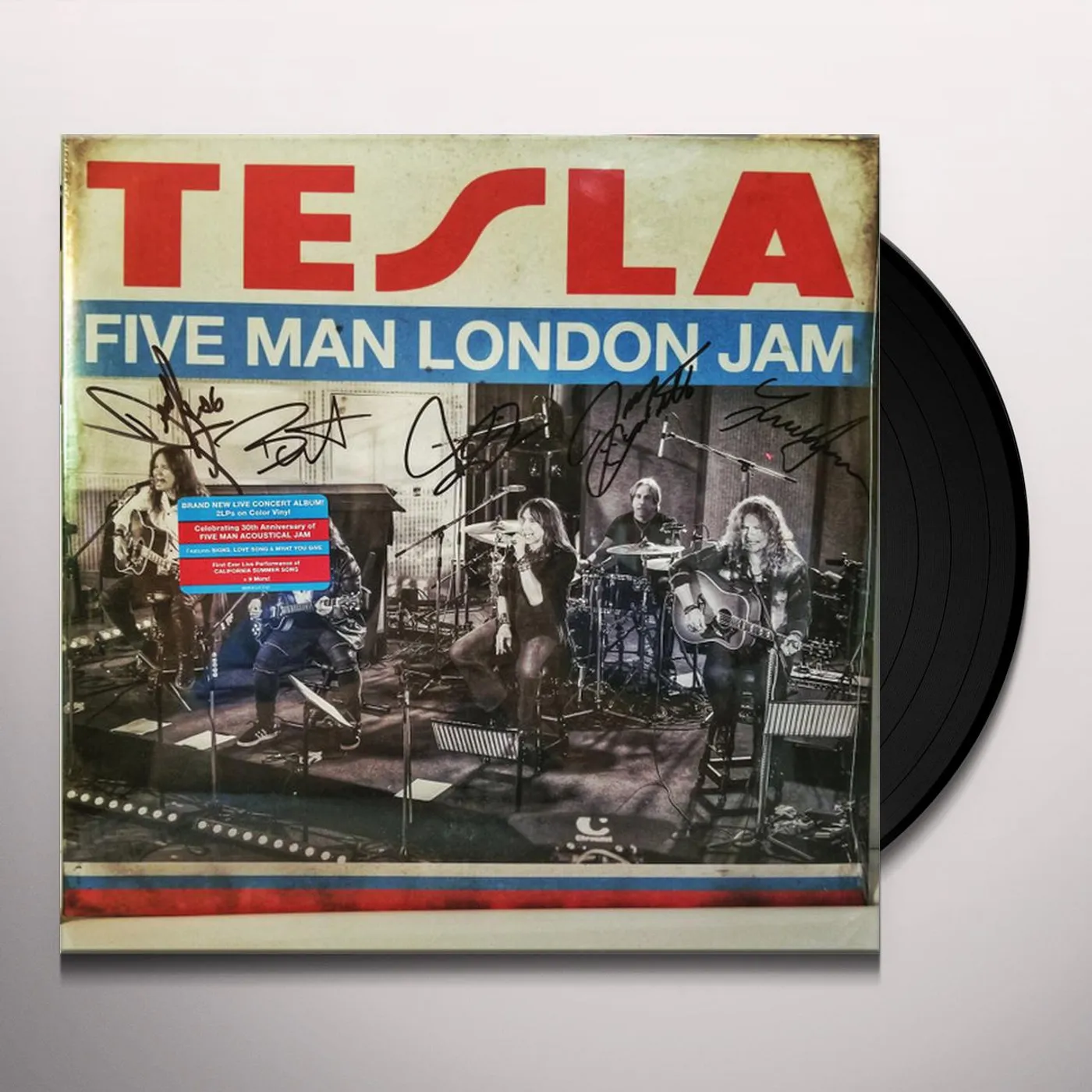 Tesla FIVE MAN LONDON JAM (CLEAR RED/CLEAR BLUE VINYL/2LP) Vinyl Record
